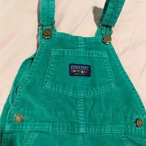 Lands' End Kids green corduroy Overalls vintage